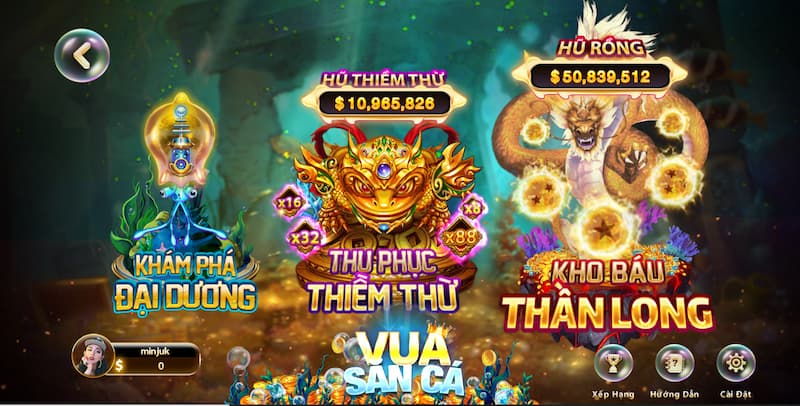 Game bắn cá đổi thưởng uy tín nhất hiện nay tại Sunwin 3 Vua Săn Cá cung cấp đa dạng các phòng chơi bắn cá